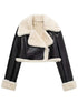 'Josselyn' Faux Fur Cropped Leather Jacket - Celes Fashion
